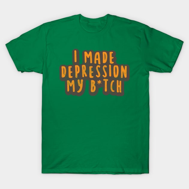 I Beat Depression T-Shirt by Commykaze